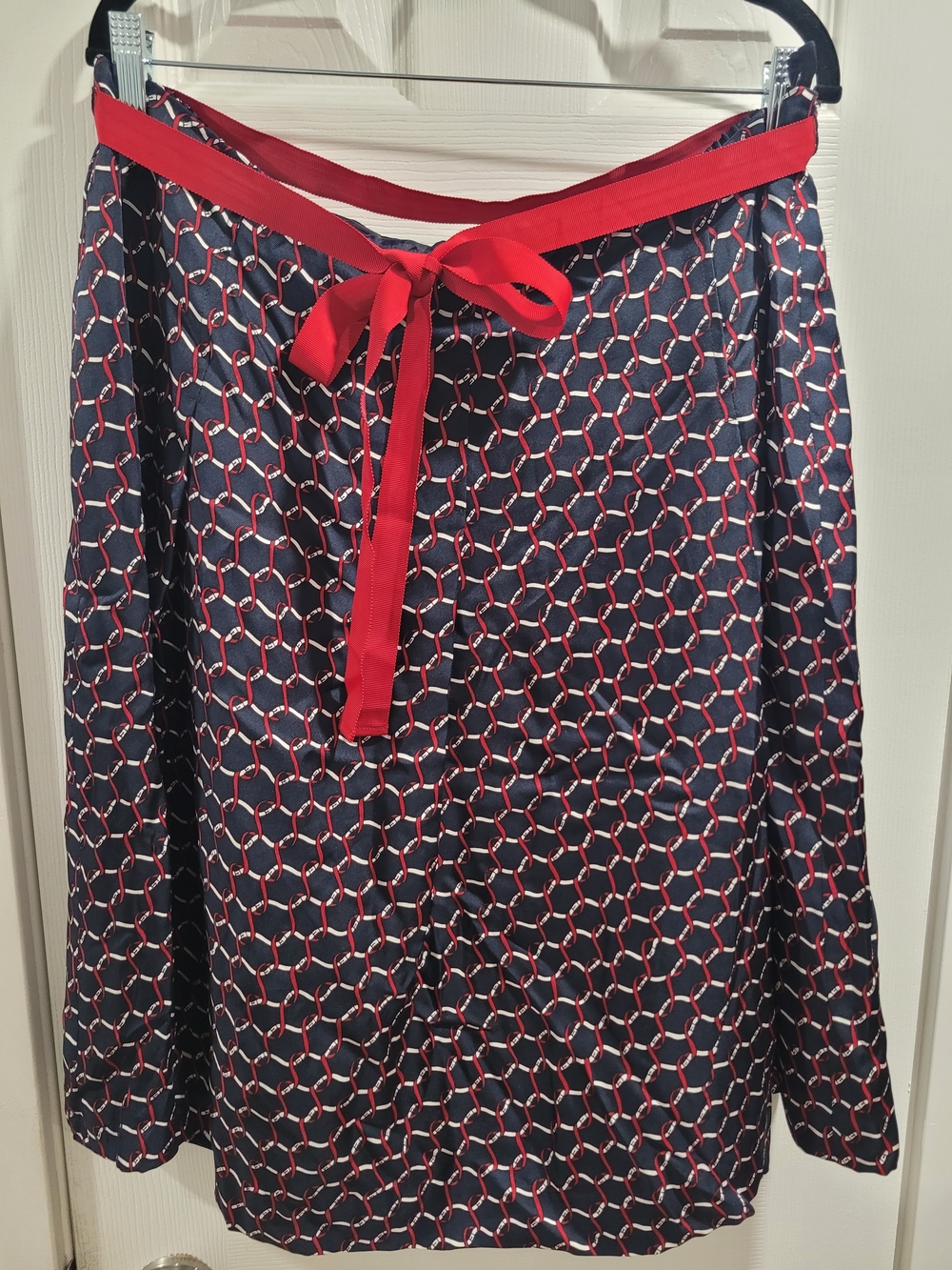 Talbots Pure Silk A-Line Chain Link Pattern Skirt Size 18W